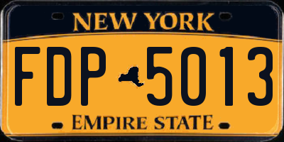 NY license plate FDP5013