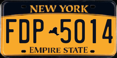NY license plate FDP5014
