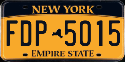 NY license plate FDP5015