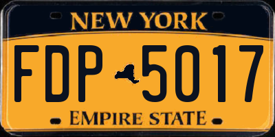 NY license plate FDP5017