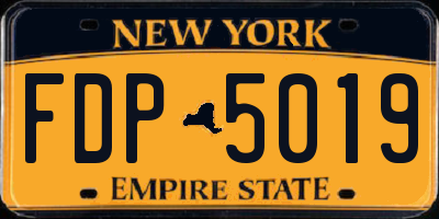 NY license plate FDP5019