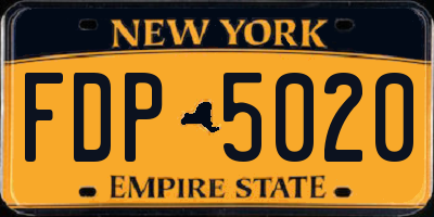 NY license plate FDP5020