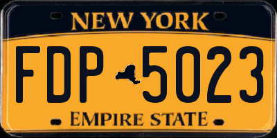 NY license plate FDP5023