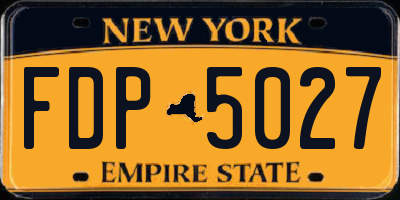 NY license plate FDP5027