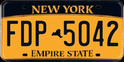 NY license plate FDP5042