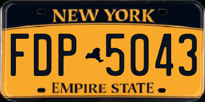 NY license plate FDP5043