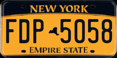 NY license plate FDP5058