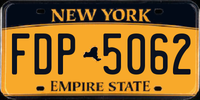 NY license plate FDP5062