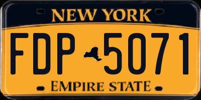 NY license plate FDP5071