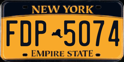 NY license plate FDP5074