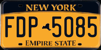 NY license plate FDP5085