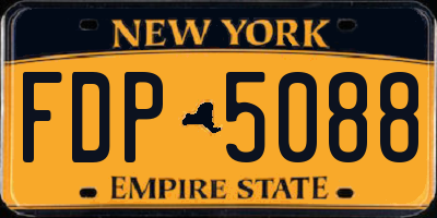 NY license plate FDP5088