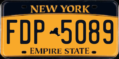 NY license plate FDP5089