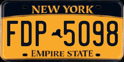 NY license plate FDP5098