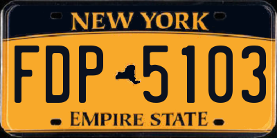 NY license plate FDP5103