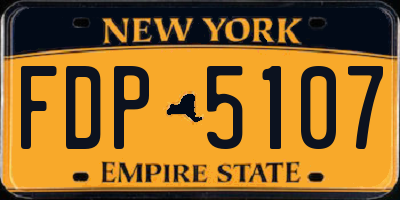 NY license plate FDP5107