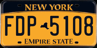 NY license plate FDP5108