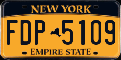 NY license plate FDP5109