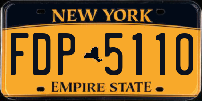 NY license plate FDP5110