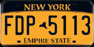NY license plate FDP5113