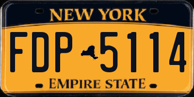 NY license plate FDP5114