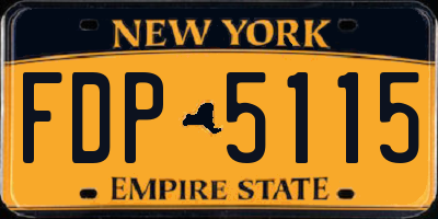 NY license plate FDP5115