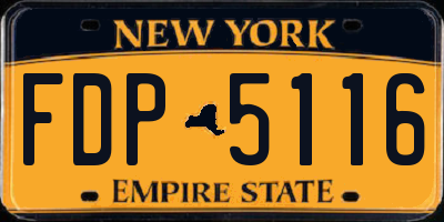 NY license plate FDP5116