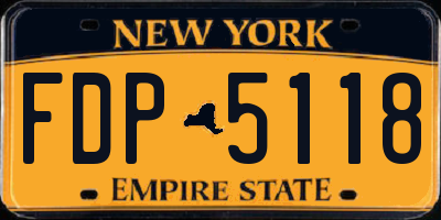 NY license plate FDP5118