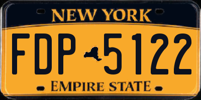 NY license plate FDP5122