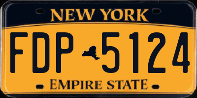 NY license plate FDP5124