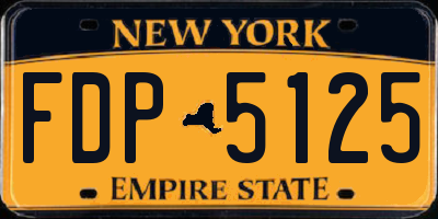 NY license plate FDP5125