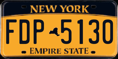 NY license plate FDP5130