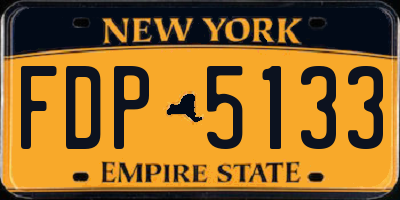 NY license plate FDP5133