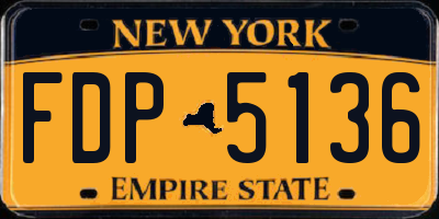 NY license plate FDP5136