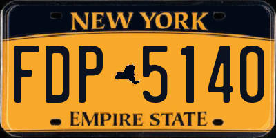 NY license plate FDP5140