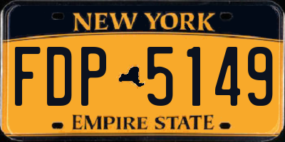 NY license plate FDP5149
