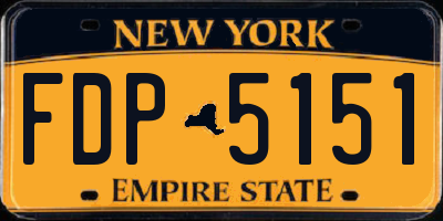 NY license plate FDP5151