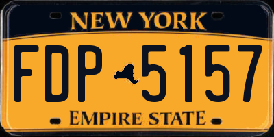 NY license plate FDP5157