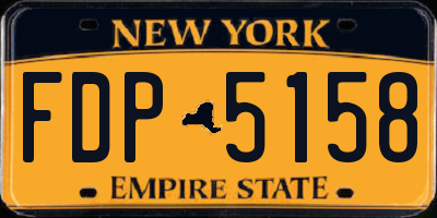 NY license plate FDP5158