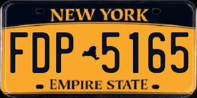 NY license plate FDP5165