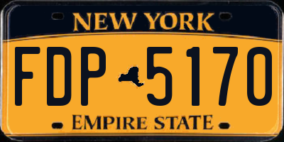 NY license plate FDP5170