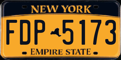 NY license plate FDP5173