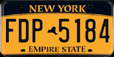NY license plate FDP5184