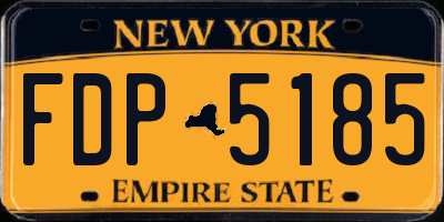 NY license plate FDP5185