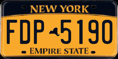 NY license plate FDP5190