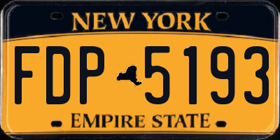 NY license plate FDP5193