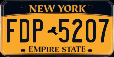 NY license plate FDP5207