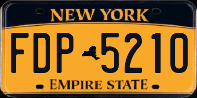 NY license plate FDP5210