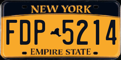 NY license plate FDP5214