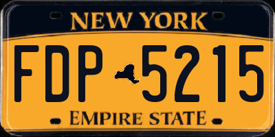 NY license plate FDP5215